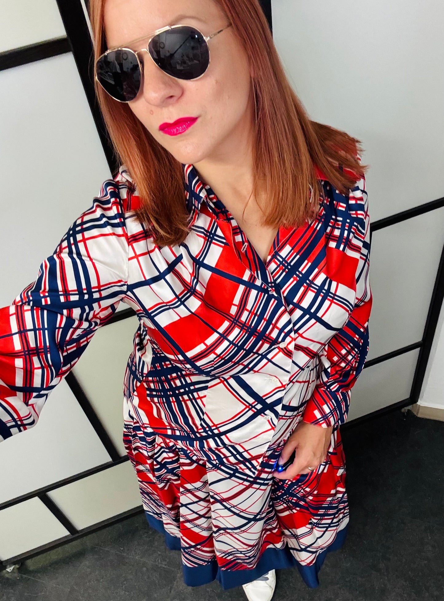 Red&Blue Blazer and Skirt - Vintage
