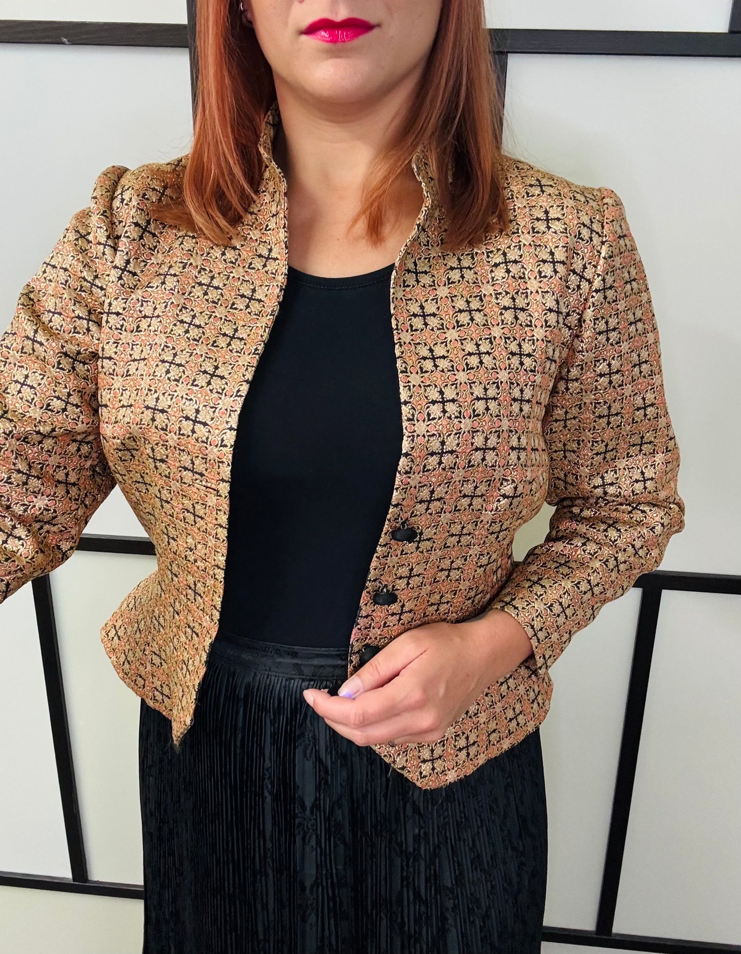 Gold Brocade Blazer - Vintage