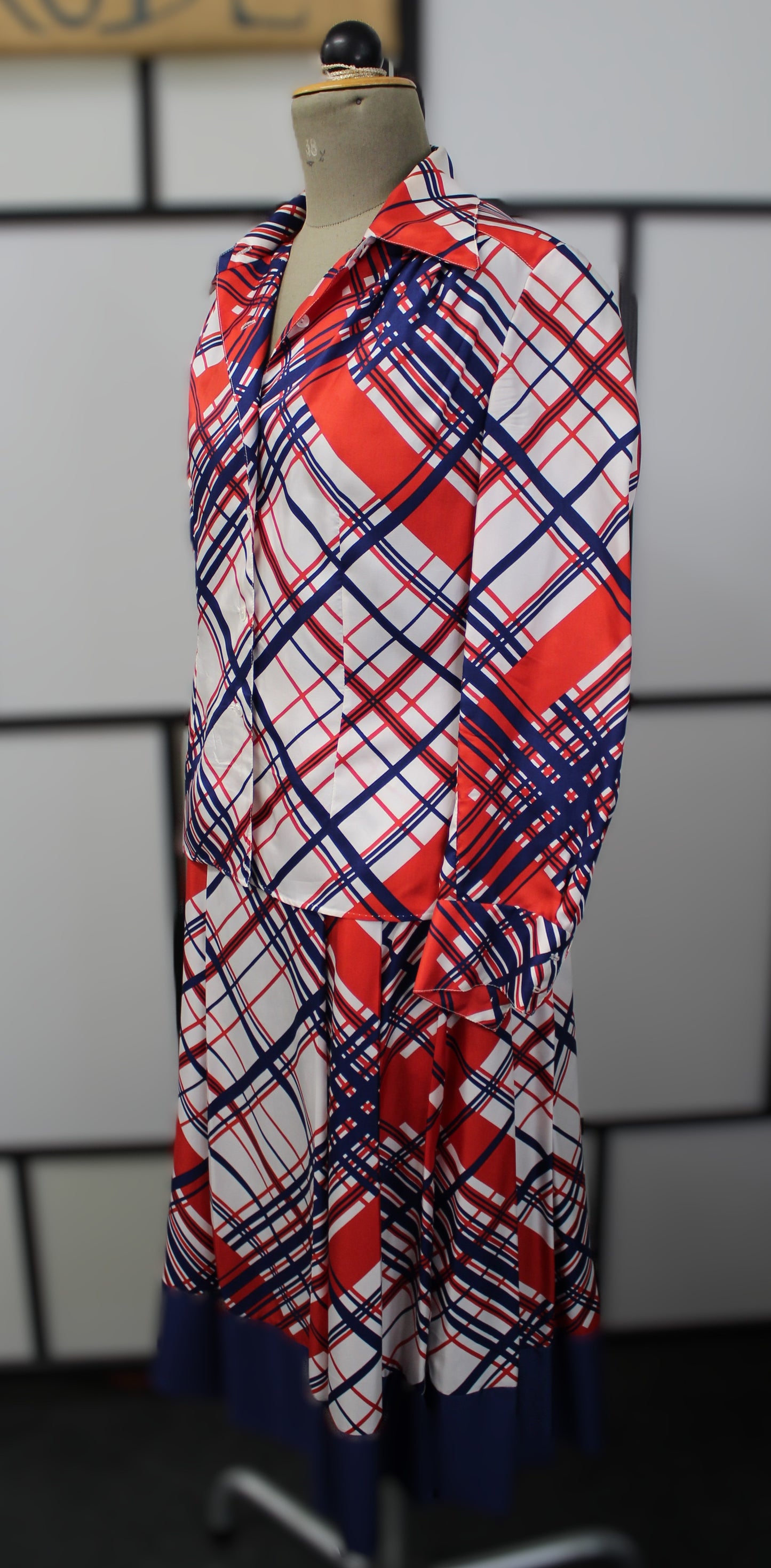 Red&Blue Blazer and Skirt - Vintage
