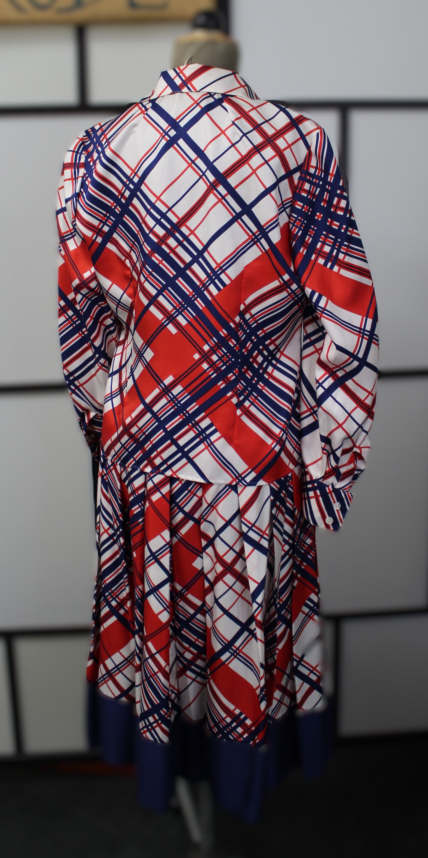 Red&Blue Blazer and Skirt - Vintage