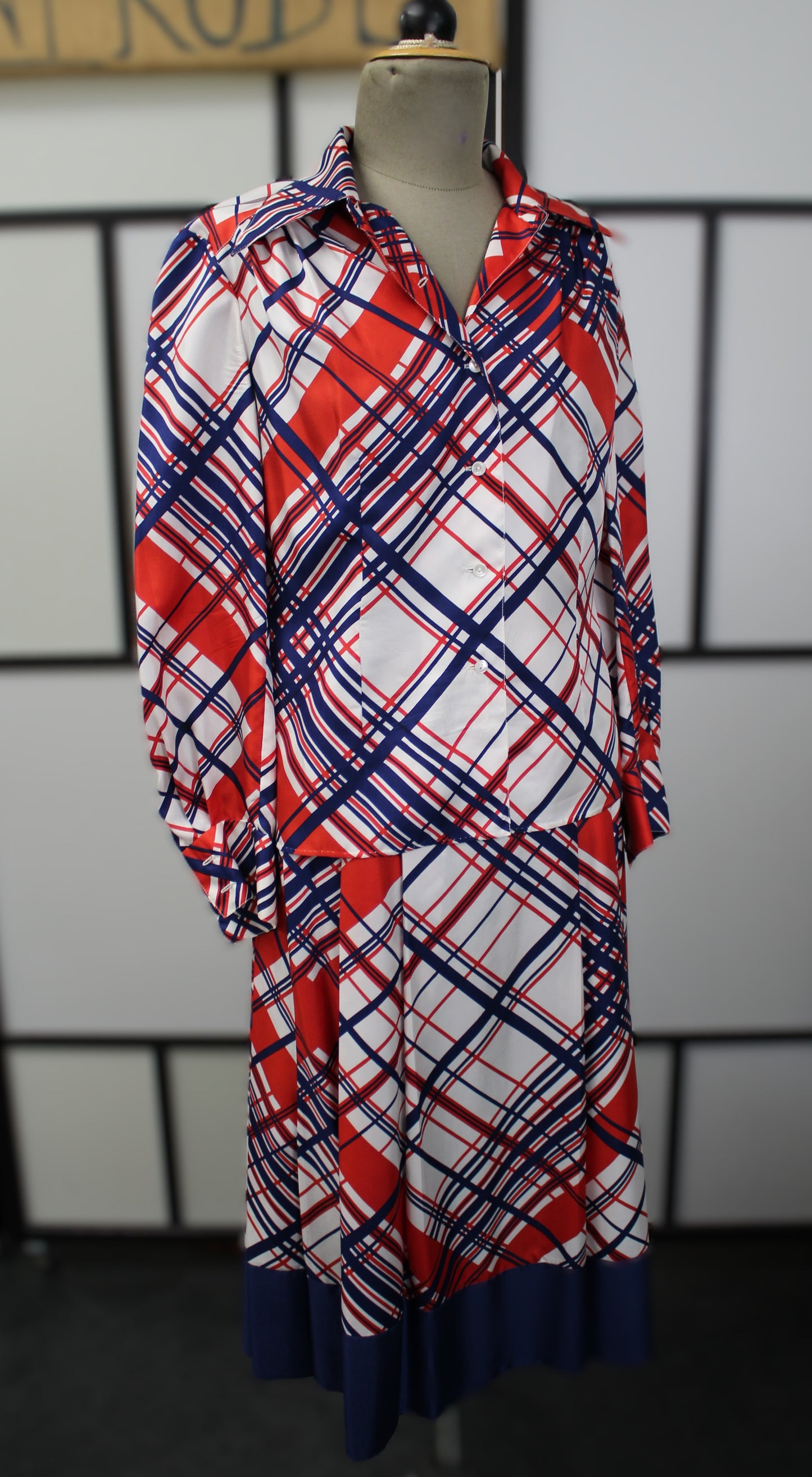 Red&Blue Blazer and Skirt - Vintage