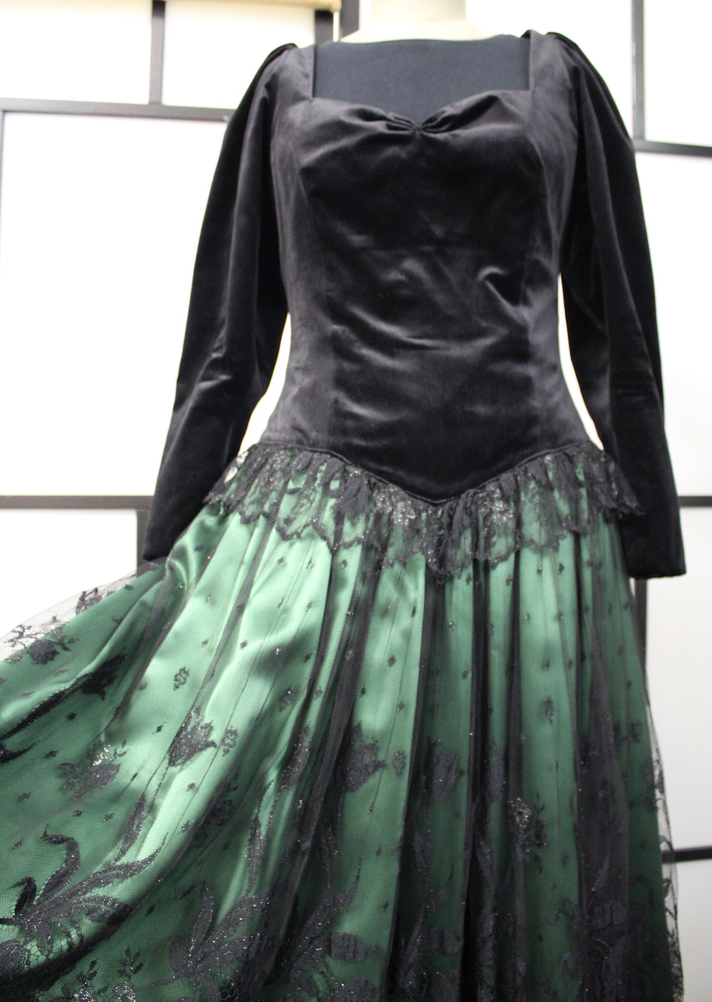 Velvet and Silk Evening Dress - Vintage