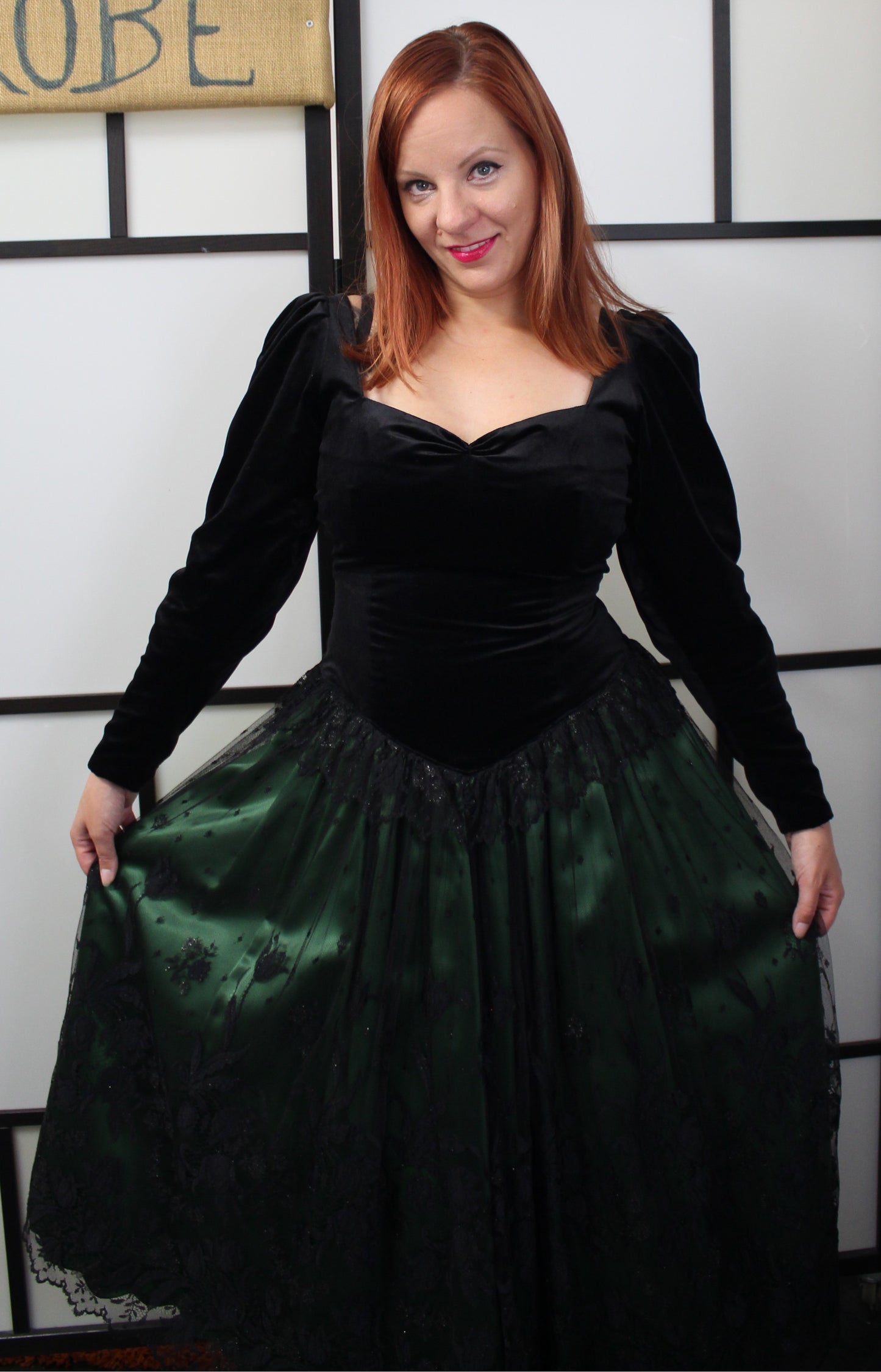 Velvet and Silk Evening Dress - Vintage