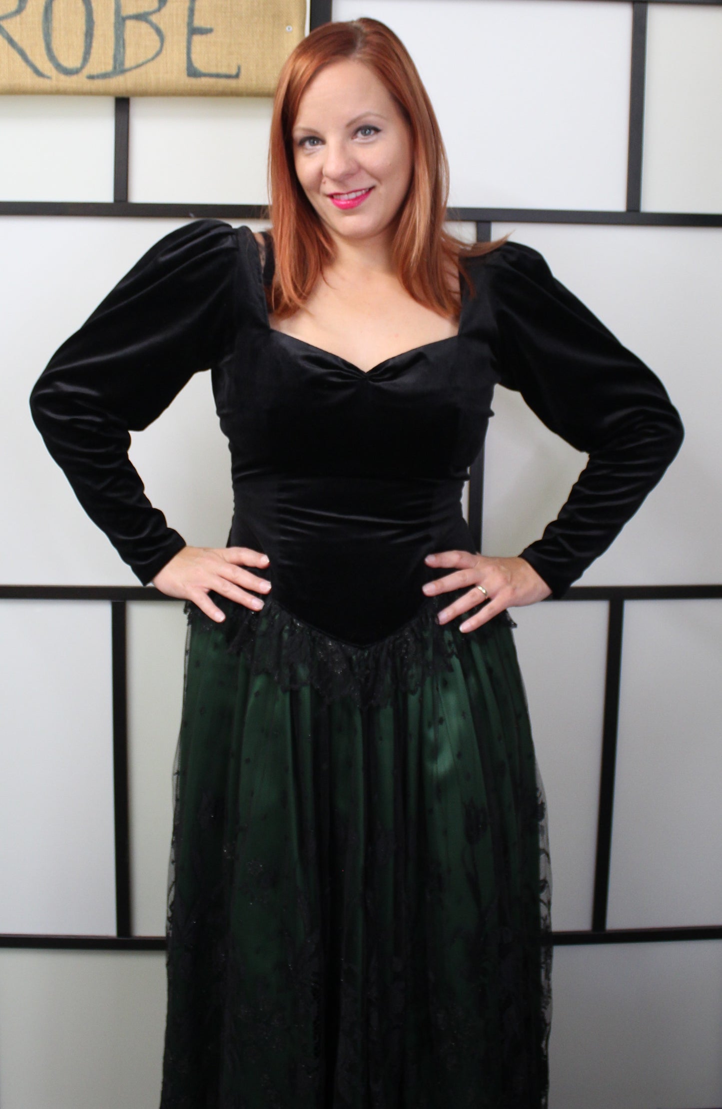 Velvet and Silk Evening Dress - Vintage