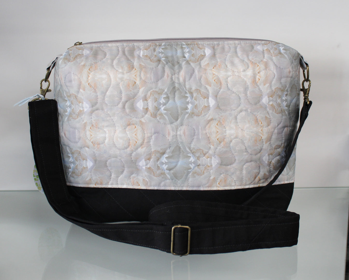 Women quilt (patchwork) shoulder bag with embroidery design
