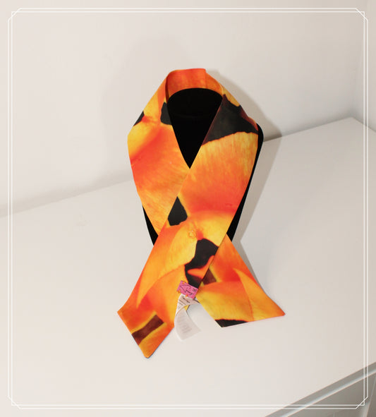 Cotton-sateen skinny scarf