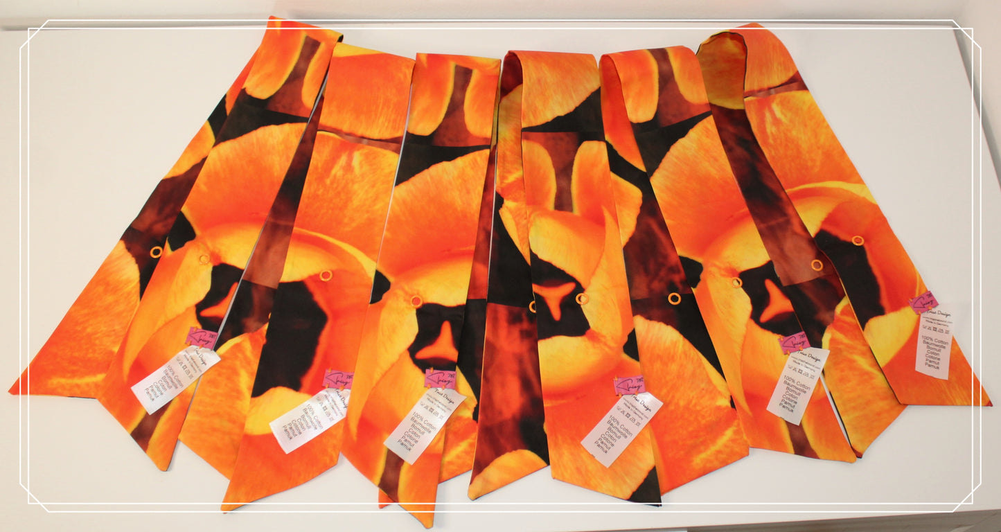 Cotton-sateen skinny scarf