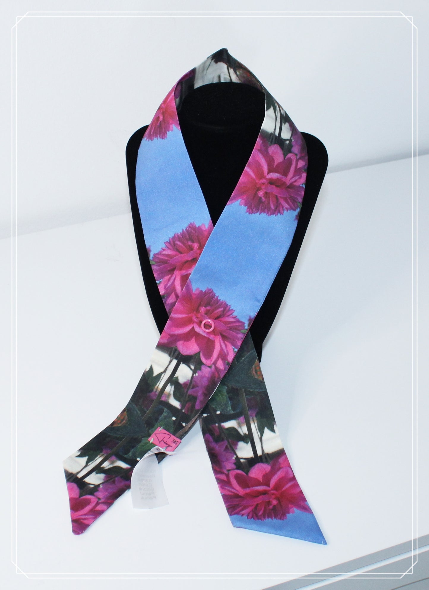 Cotton-sateen skinny scarf