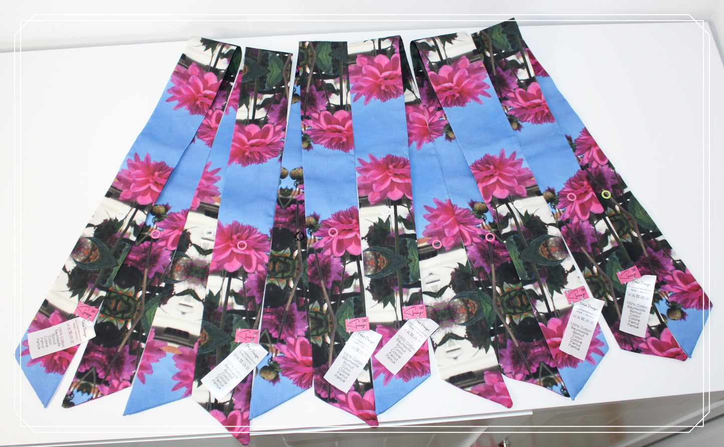 Cotton-sateen skinny scarf