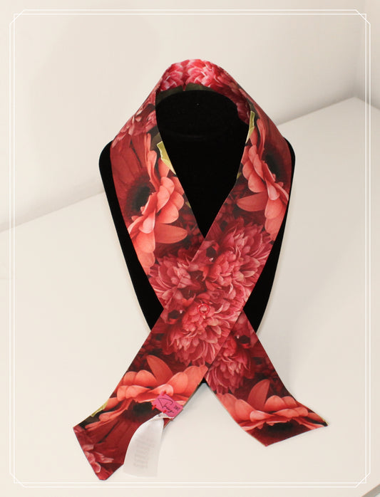 Cotton-sateen skinny scarf