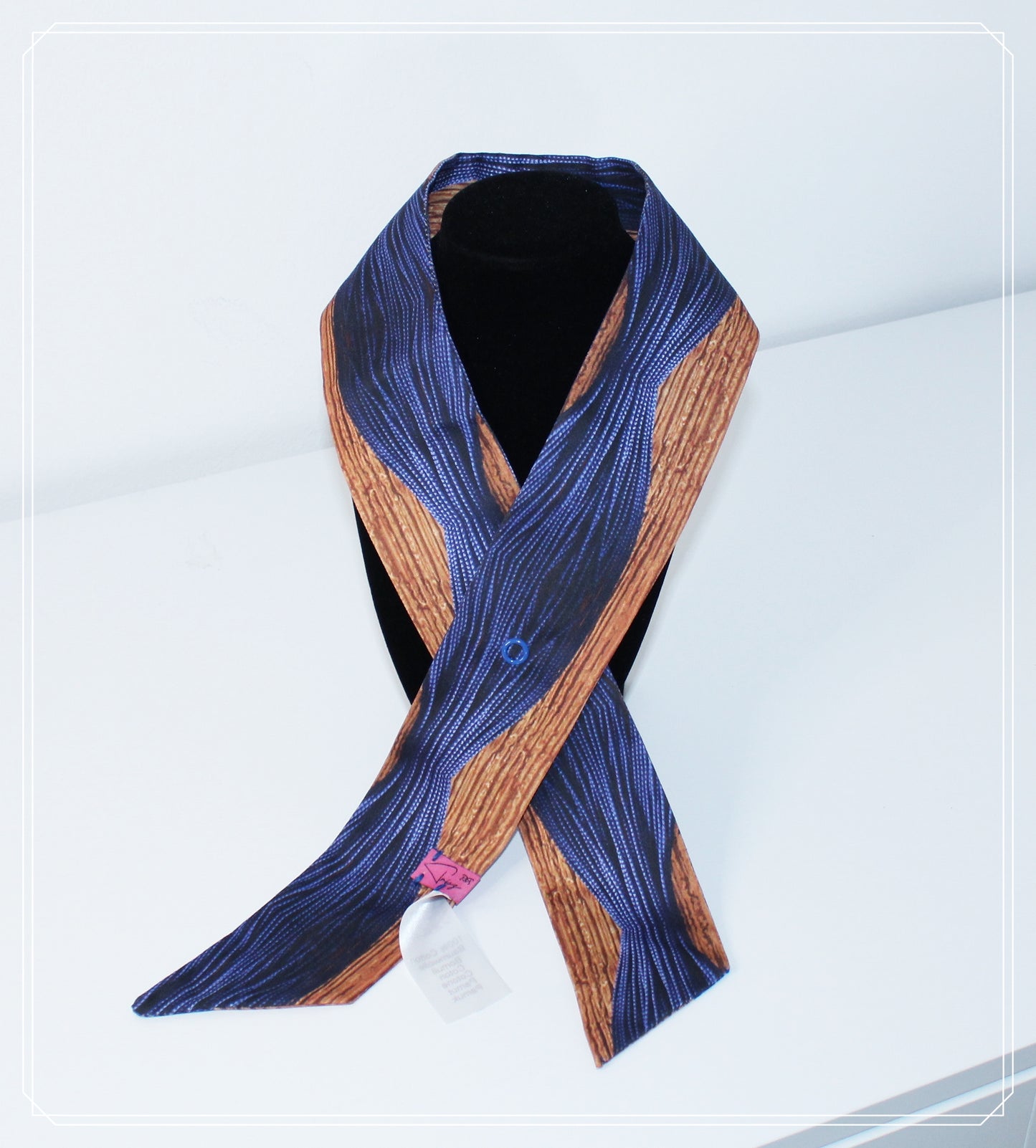 Cotton-sateen skinny scarf
