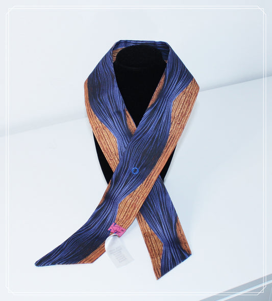 Cotton-sateen skinny scarf