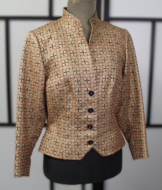 Gold Brocade Blazer - Vintage
