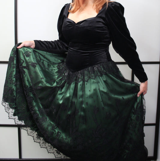 Velvet and Silk Evening Dress - Vintage