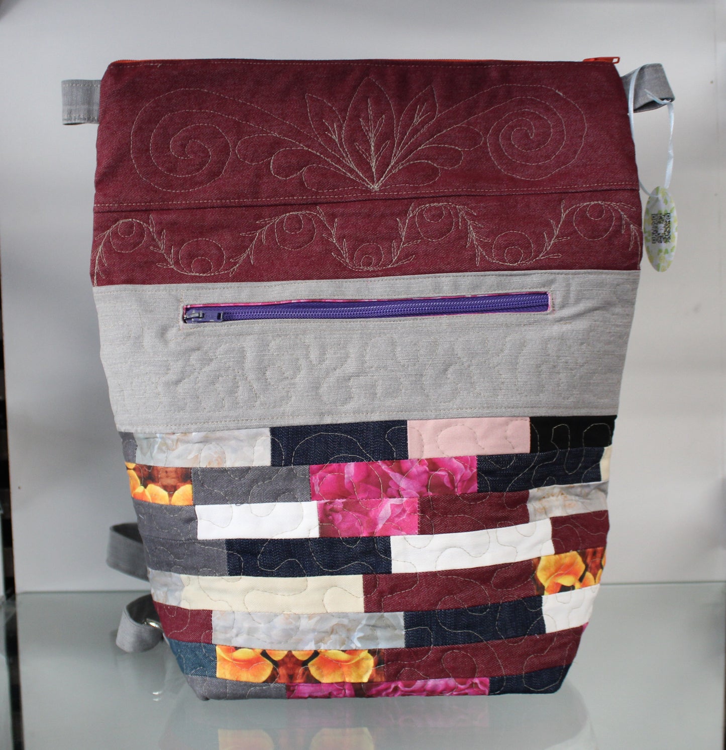 Unique backpack with embroidery design