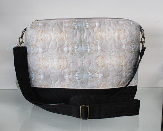 Women quilt (patchwork) shoulder bag with embroidery design