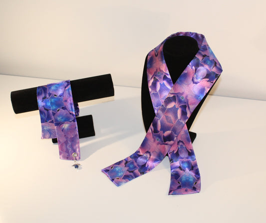 Set: Skinny Satin scarf & accessory